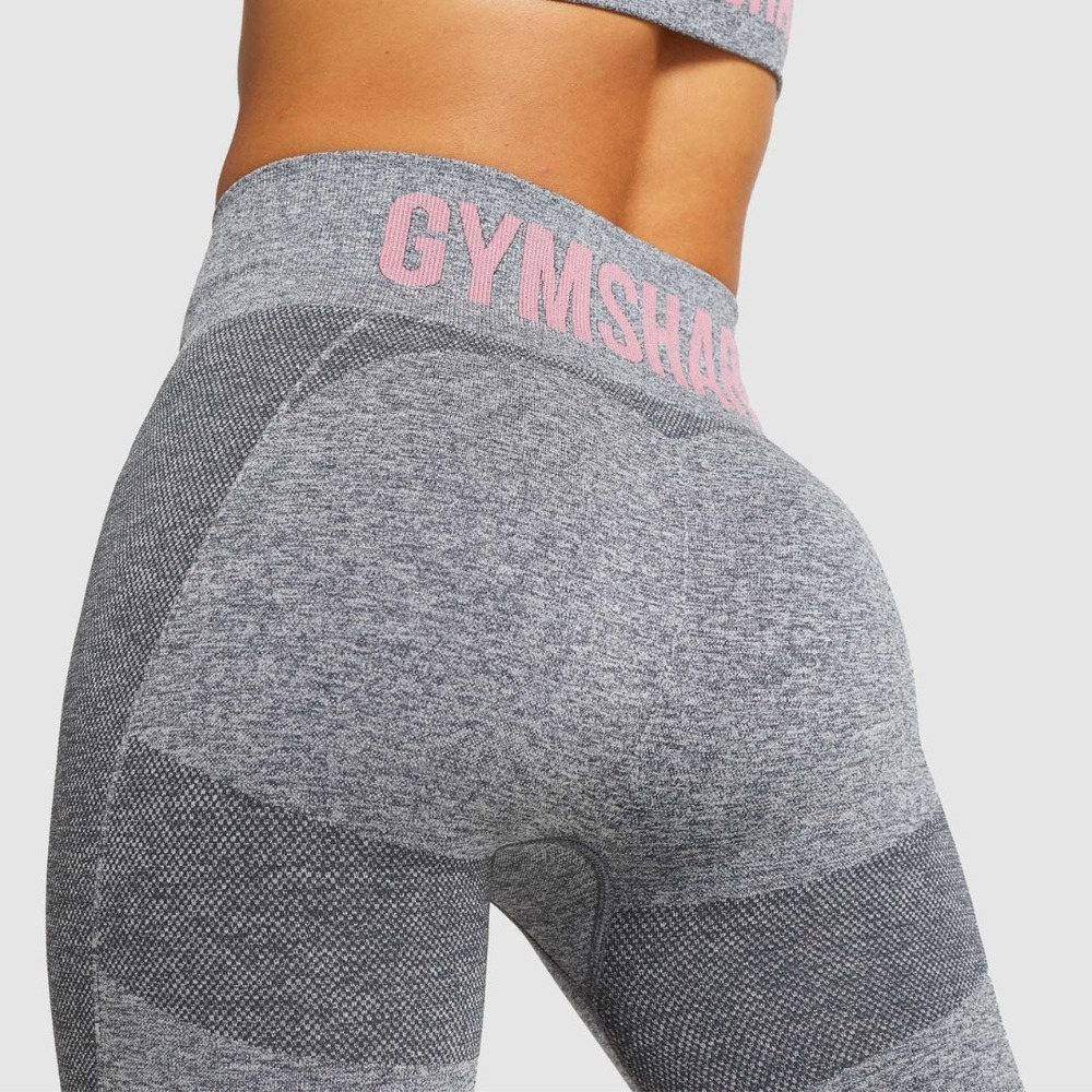 Gymshark | Flex Cycling Athletic Biker Shorts in Grey & Pink‎